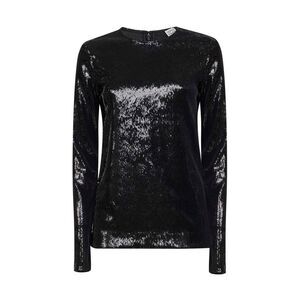 Toteme Women Black Sequin Long-Sleeved Top